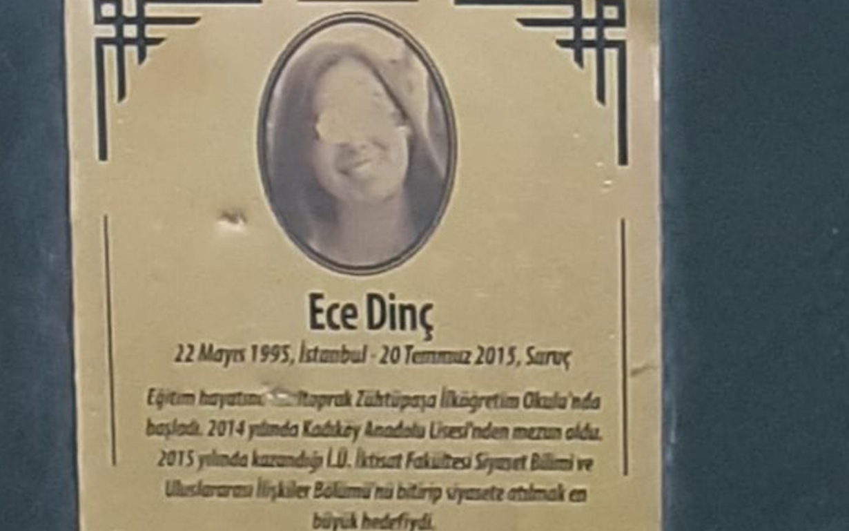 Suruç’ta hayatını kaybeden Ece Dinç’in anıtına saldırı