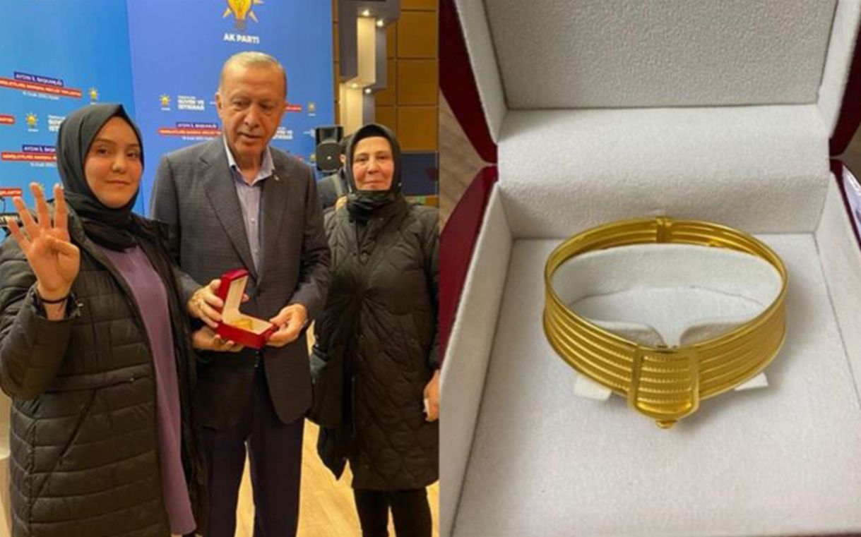 Erdoğan’dan öğrenciye hediye: Altın bilezik