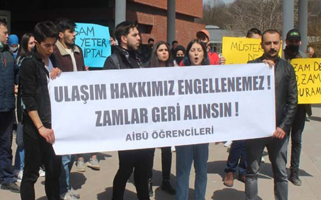 AİBÜ öğrencilerinden zam eylemi