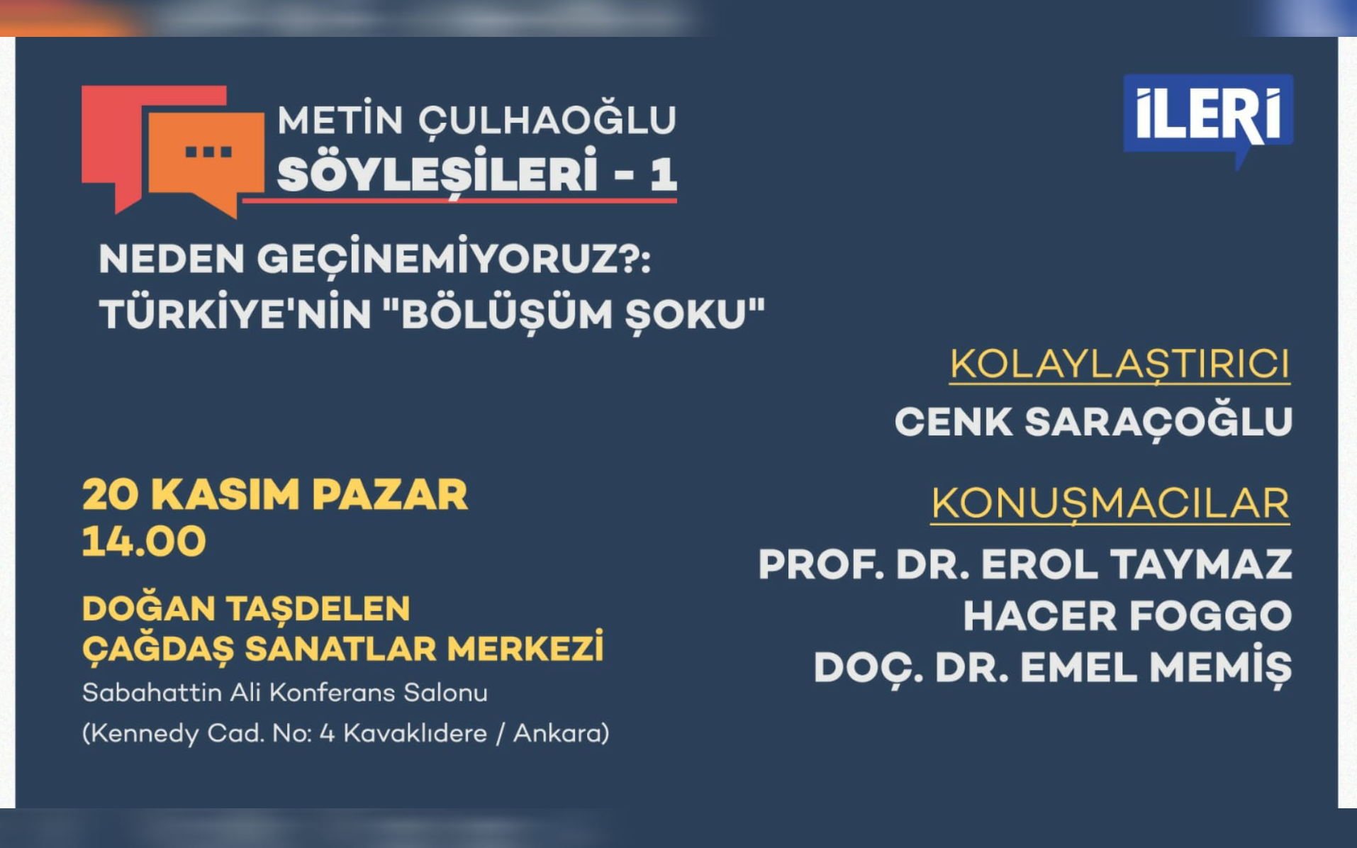 Ankara’da ‘Metin Çulhaoğlu Söyleşileri’ dizisi başlıyor!