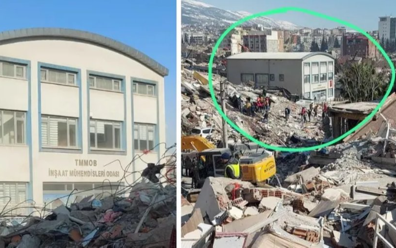 Çevresi yıkıldı, İnşaat Mühendisleri Odası binası ayakta kaldı