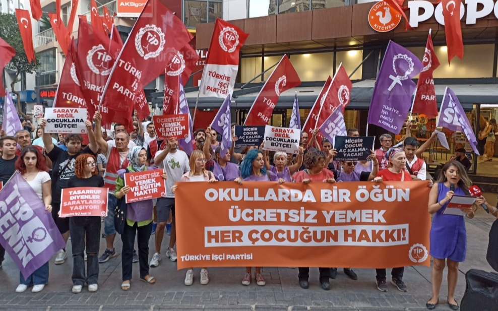 TİP’ten İzmir’de eylem: ‘Okullarda bir öğün ücretsiz yemek ve temiz su her çocuğun hakkı’