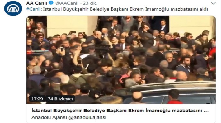 AA bu defa veri akışını kesmedi!: 'İstanbul Büyükşehir Belediye Başkanı Ekrem İmamoğlu'