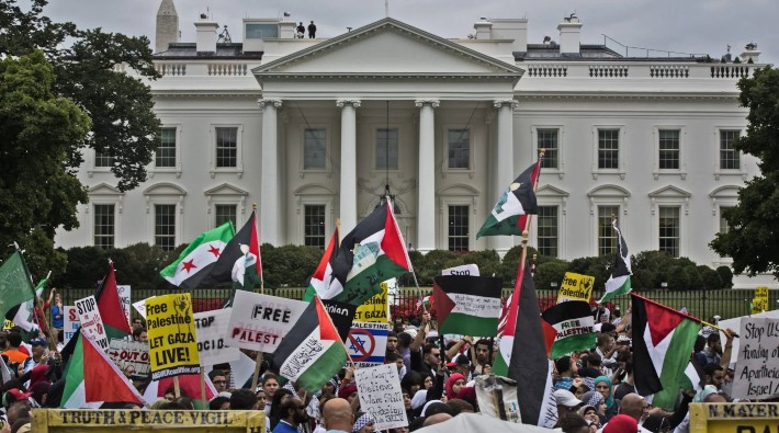 ABD'nin başkentinde binlerce kişi Filistin için yürüdü