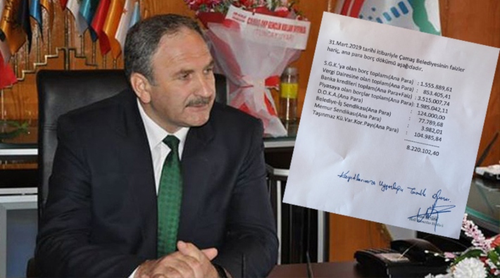 AKP'li Belediye Başkanı, 11 bin kişilik ilçede 8 milyon 220 lira borç yapmış