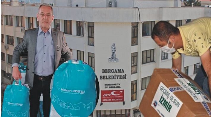 AKP'li Bergama belediyesi deprem yardımlarını 6 ay saklayıp Ramazan kolisi yaptı!
