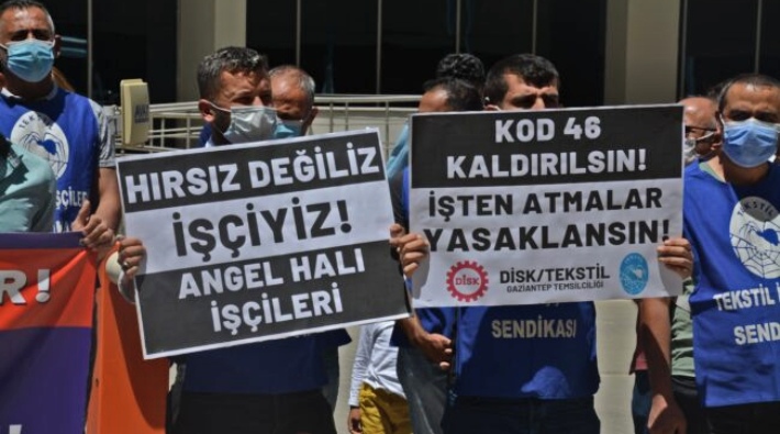 Angel Halı'dan Kod-46 ile işten çıkarılan işçilerden SGK önünde eylem: 'Patrona soruşturma açılsın'
