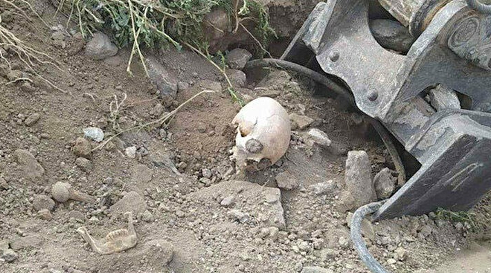 Ankara'da yol çalışması için yapılan kazıda insan kemikleri bulundu