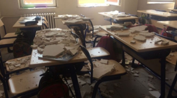 Ankara'da ilkokul öğrencilerinin üzerine tavan çöktü