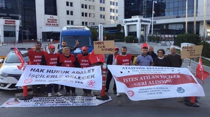 Ataşehir Belediyesi'nde maaşlarını alamayan işçiler iş bıraktı