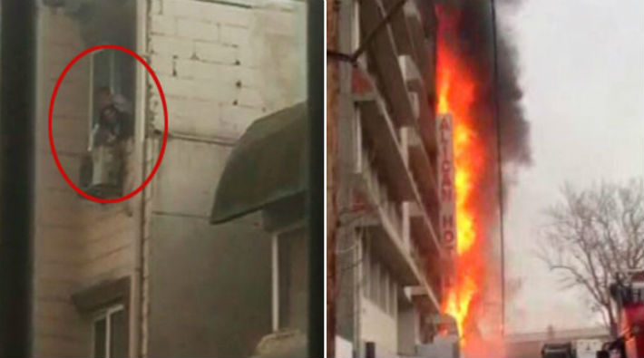 Otelde yangın: 2 kadın ağır yaralı