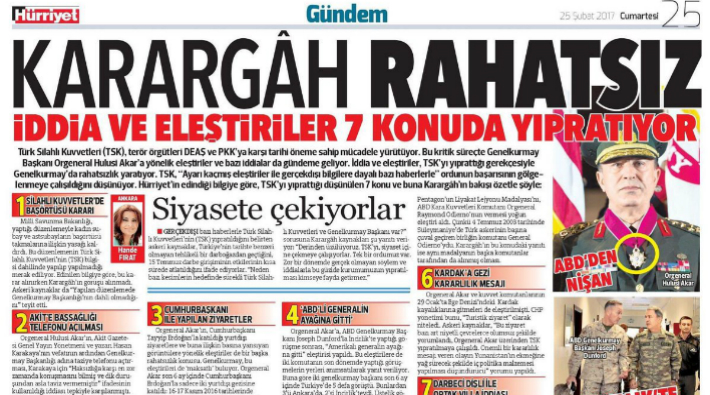 Hürriyet'ten 'karargah rahatsız' haberine gelen tepkilere yanıt