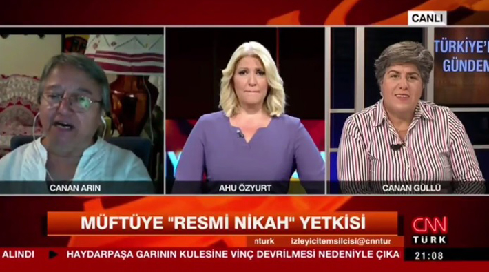 Canan Arın 'AKP şeriat istiyor' deyince CNN Türk sunucusunun yüzü değişti