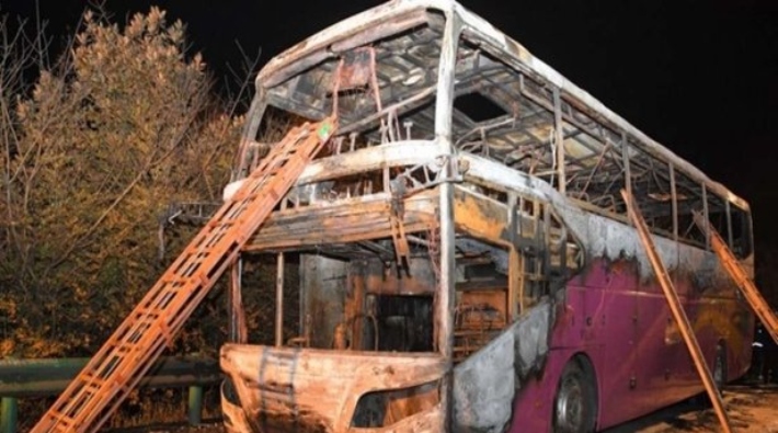 Çin'de tur otobüsü yandı: 26 ölü, 28 yaralı