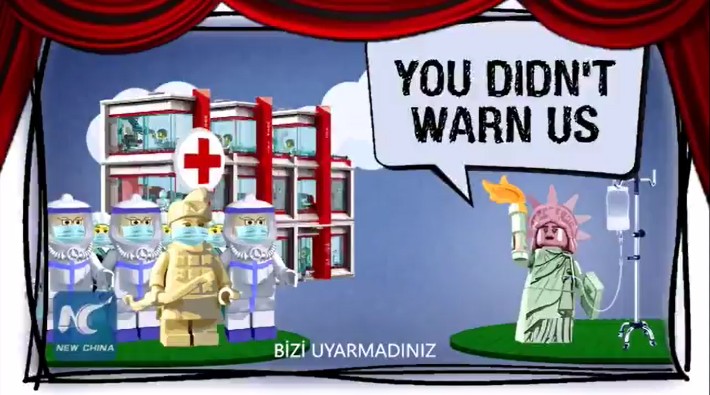 Çin Ankara Büyükelçiliği, yayınladığı videoda ABD'nin virüsle ilgili iddialarını tiye aldı