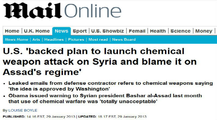 Daily Mail, ABD’nin Suriye’de kimyasal saldırı düzenleme planını ifşa eden makaleyi sildi