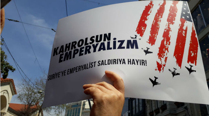 Suriye'ye emperyalist saldırı Taksim'de protesto edildi
