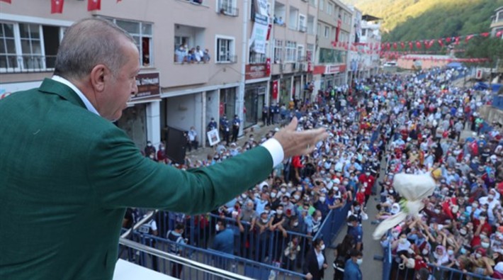 Giresun’da salgına rağmen Erdoğan mitingi
