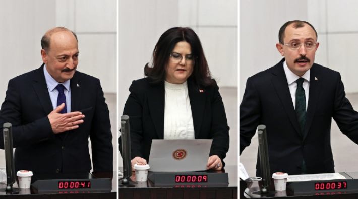 Erdoğan’ın kararıyla atanan üç yeni bakan Meclis’te yemin etti