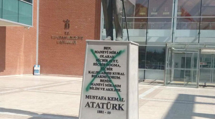 Eskişehir'de Atatürk heykeline saldıran şahıs tutuklandı