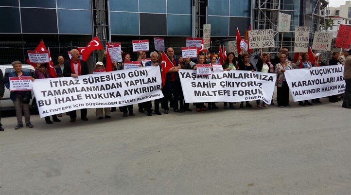 Küçükyalı Karayolları arazisinin ranta açılması protesto edildi