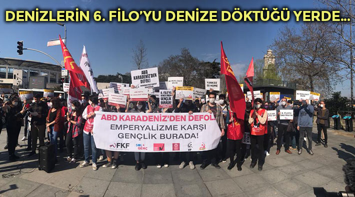 Gençlik örgütleri Dolmabahçe'den seslendi: 'ABD Karadeniz'den defol!'