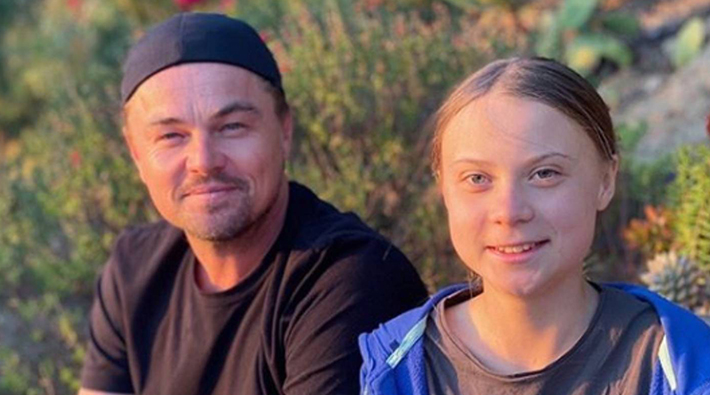 Greta Thunberg ile bir araya gelen Leonardo DiCaprio: Zamanımızın lideri oldu