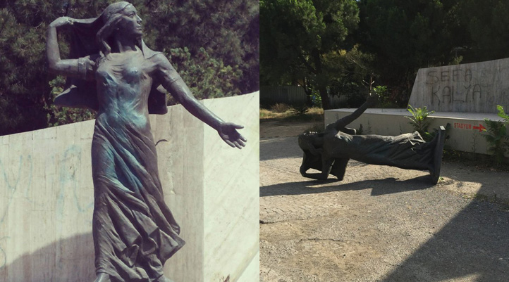 Kadıköy Söğütlüçeşme'deki başörtüsünü çıkaran kadın heykeli kaldırıldı