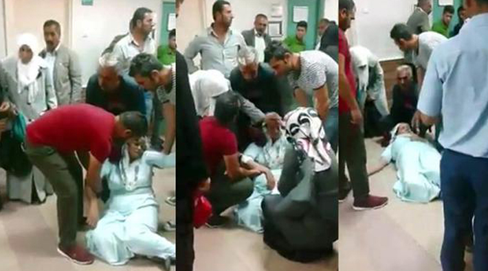 Hasta kadın hastane koridorlarında yerde yatarak müdahale bekledi!