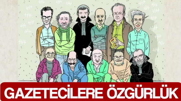 Cumhuriyet davası öncesinde ‘Gazetecinin yeri gazetedir’ eylemi