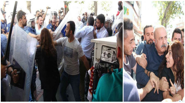 Gözaltıları protesto eden HDP'lilere polis saldırısı