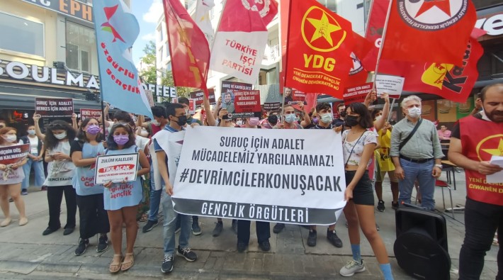 İzmir'de Gençlik Örgütleri'nden Okan Danacı eylemi 