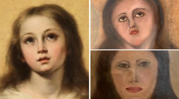 İspanya'da yine restorasyon skandalı: 17. yüzyıldan kalma Meryem Ana tablosu tanınmayacak hale geldi