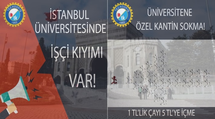 İstanbul Üniversitesi'nde hukuksuzca işten çıkarılan ve sesini duyurmak isteyen işçilere polis ve ÖGB engeli!