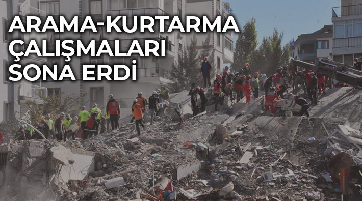 İzmir depreminde arama-kurtarma çalışmaları sona erdi: 114 ölü, 1035 yaralı