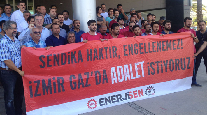 İzmir Gaz'da işten çıkarmalar ve sendikal baskılara karşı eylem sürüyor