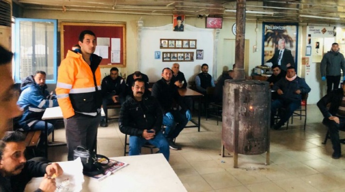İzmir'de belediye işçileri koronavirüs önlemlerinin alınmamasına karşı iş bıraktı