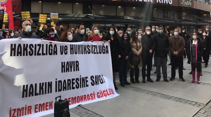 HDP'ye kapatma davası ve Gergerlioğlu'nun vekilliğinin düşürülmesi İzmir'de protesto edildi