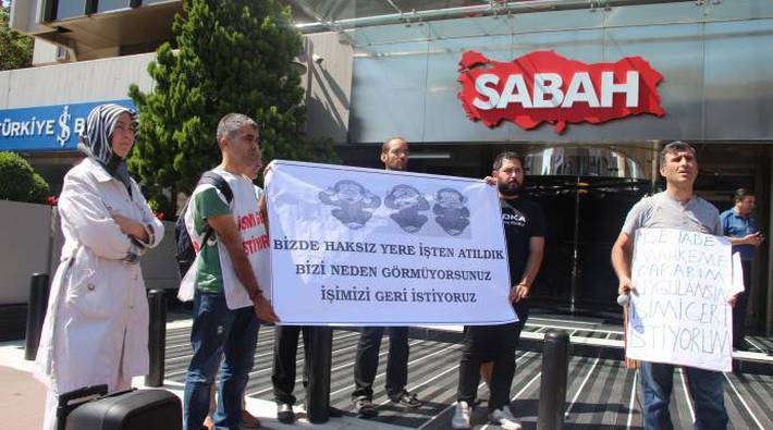 KHK'li işçiler Turkuaz Medya'yı protesto etti