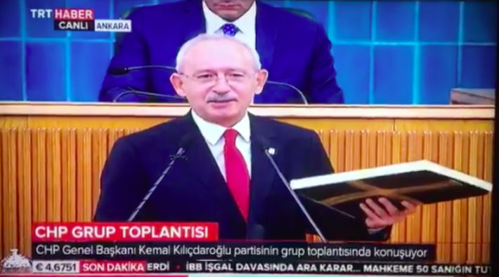 Kılıçdaroğlu 'kutuyu' açtı, TRT yayını kesti