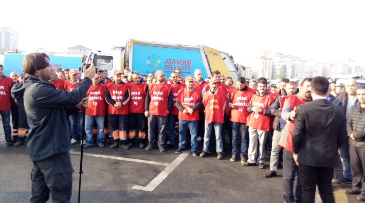 Maaşı ödenmeyen Ataşehir Belediyesi işçileri iş bıraktı