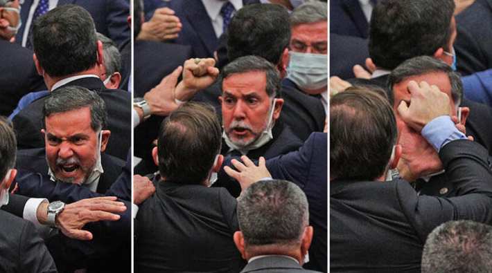 Meclis'te kavga: AKP'liler 'Erdoğan'a nasıl laf edersin' diyerek CHP'lilerin üzerine yürüdü