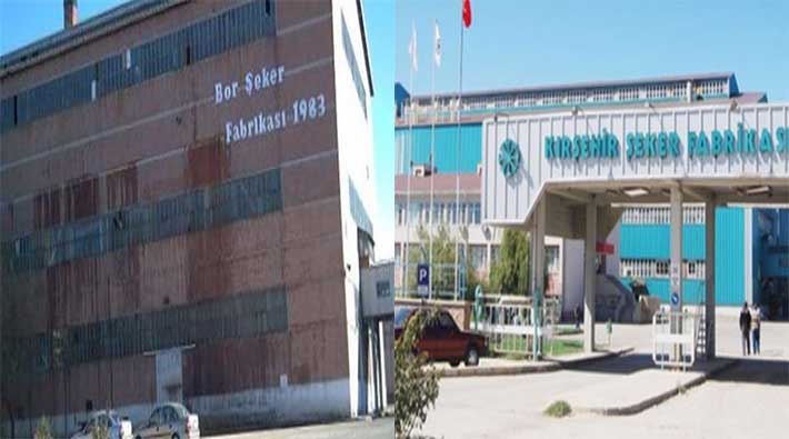 Niğde-Bor ve Kırşehir Şeker Fabrikası da satıldı