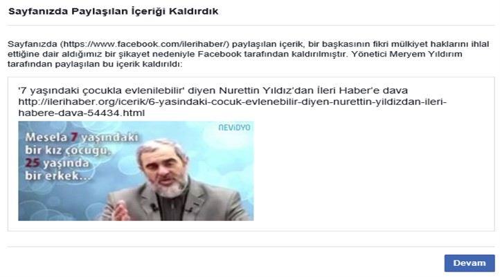 İleri'nin Nureddin Yıldız haberlerine sansür