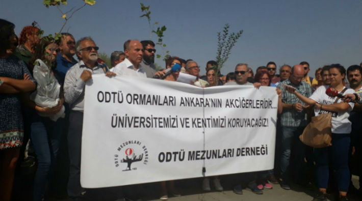 VİDEO HABER | ODTÜ'de Gökçek-rektörlük işbirliğinde doğa katliamına karşı yürüyüş 