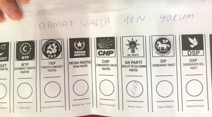 AKP'nin geçersiz oylarından biri: Damat varsa ben yokum