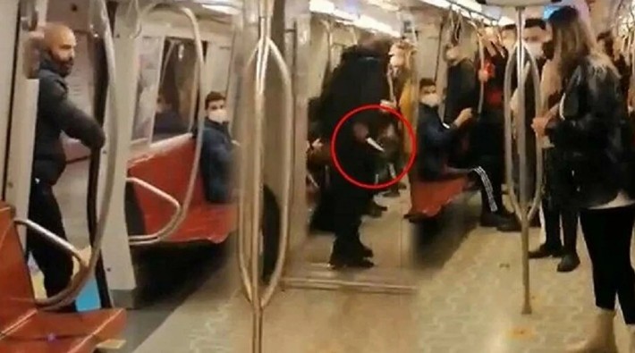 Kadıköy metrosunda kadına bıçaklı tehdit!
