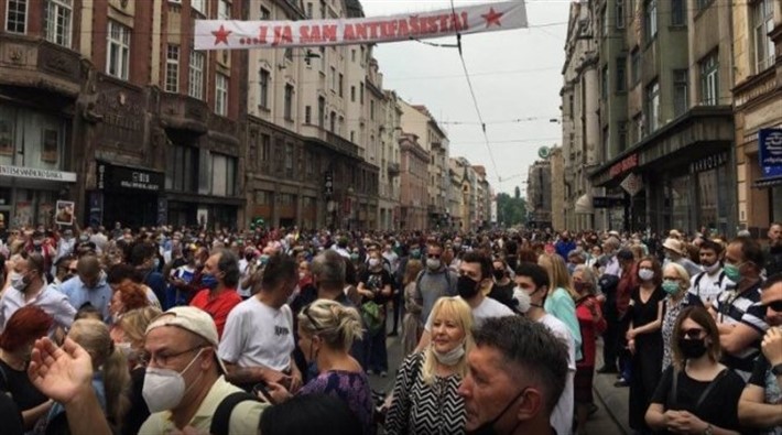 Saraybosna’da Ustaşalar’ın faşist provokasyonuna karşı kitlesel eylem