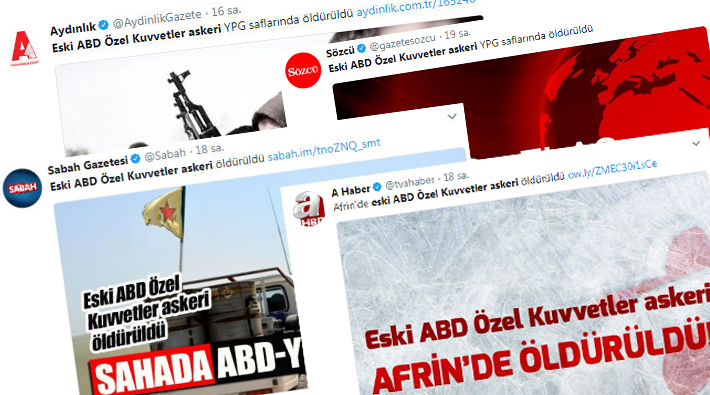 Savaş medyası Hollywood yıldızını Afrin'de 'öldürdü'