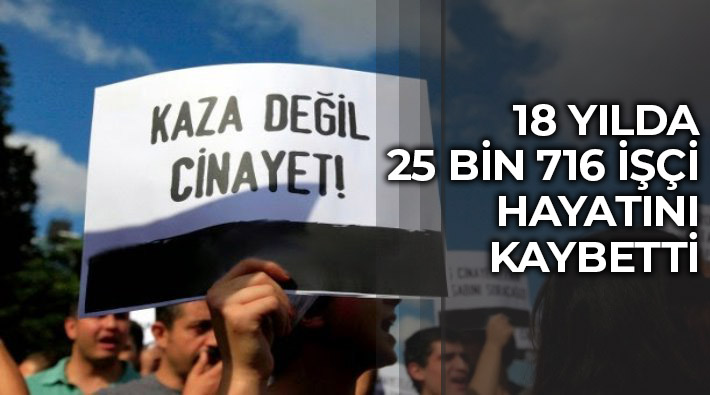 AKP iktidarları döneminde en az 25 bin 716 işçi, iş cinayetlerinde yaşamını yitirdi